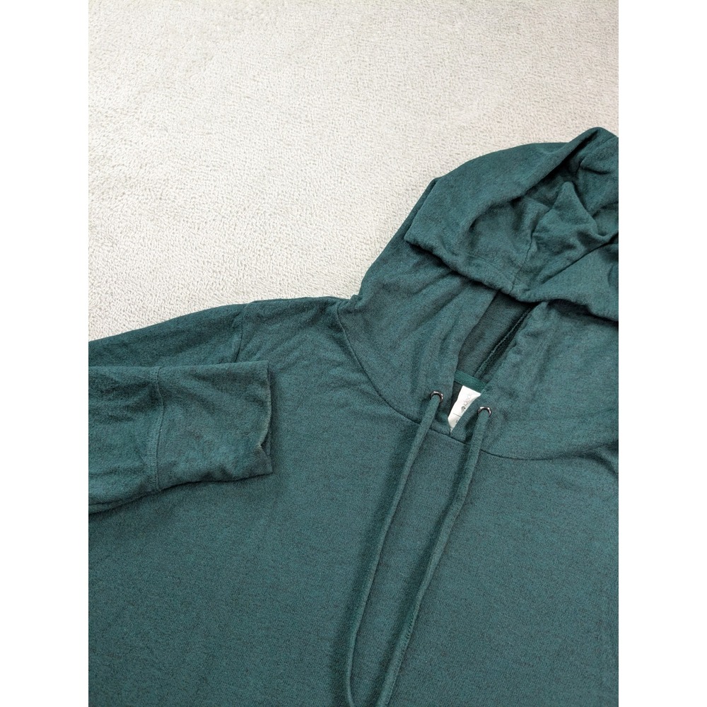 Ideology Womens Green Long Sleeve Pullover Hoodie Kangaroo Pocket Large NEW